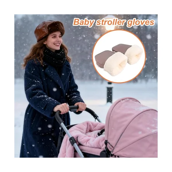 Stroller Gloves Hand Muff Windproof Warmer Comfortable | Anti-Freeze Stroller Mittens for Parents Kids Pram Pushchair Handlebars Cold Weather Winter Windproof Warmer Gloves Cold