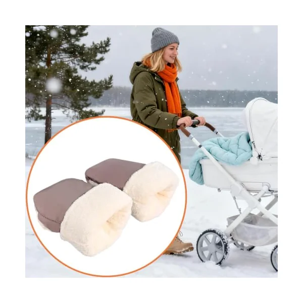 Stroller Gloves | Thick Windproof Comfortable Gloves | Anti-Frost Mittens for Strollers | For Winter, Travel, Handles, Cold Weather, Parents and in