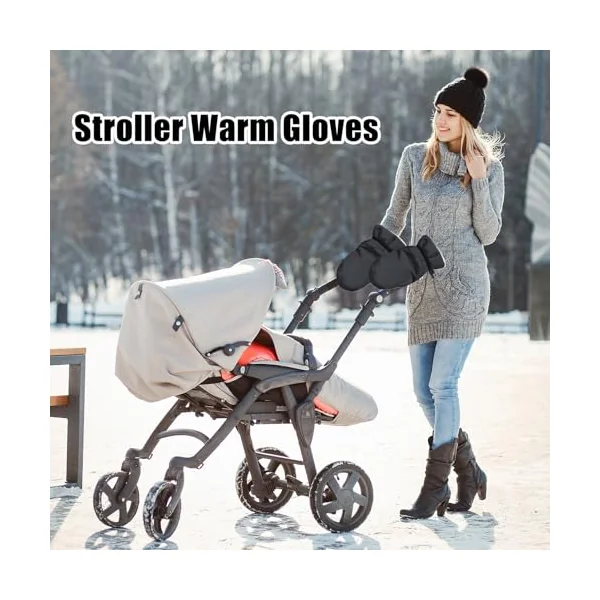 Stroller Hand Muff Thermal Handlebar Mittens Windproof Protection | Winter Gloves Hand Warmer for Stroller Comfort Pushchair Pram Electric Vehicles Cycling Walking Travel Outdoor Rainy Snowy