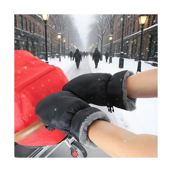 Stroller Hand Muff Waterproof Cold Weather Fleece Lined Handlebar | Winter Gloves Hand Warmer for Stroller Comfort Pushchair Pram Electric Vehicles Cycling Walking Travel Outdoor Rainy Snowy