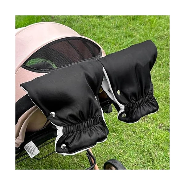 Stroller Hand Warmer Muffs Attachment Non-Slip Adjustable | Waterproof Warm Kids Pushchair Gloves for Parents Caregivers Daily Outings Travel Outdoor Walking Park Shopping Trips