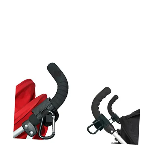 Stroller Hooks Black 2pcs Iron and Leather Baby Car Hook | Easy Installation, for Hanging Bags and Hats, Compact 2pcs Set for Stroller and Baby Car Use