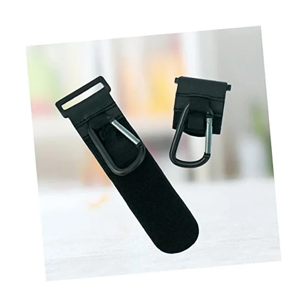Stroller Hooks Black 2pcs Iron and Leather Baby Car Hook | Easy Installation, for Hanging Bags and Hats, Compact 2pcs Set for Stroller and Baby Car Use