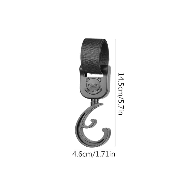 Stroller Hooks Large Resistance Pushchair Hook Bear | Wheelchair Luggage Rack Ideal for Shopping, Beach, Hiking and Travelling