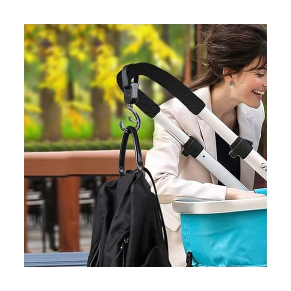 Stroller Hooks Large Resistance Pushchair Hook Bear | Wheelchair Luggage Rack Ideal for Shopping, Beach, Hiking and Travelling