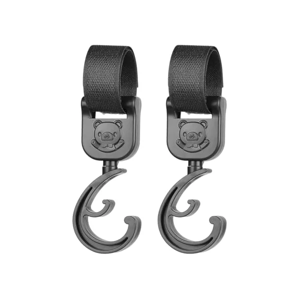 Stroller Hooks Large Resistance Pushchair Hook Bear | Wheelchair Luggage Rack Ideal for Shopping, Beach, Hiking and Travelling