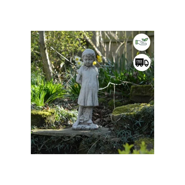 Stunning Statue of Little Girl Hiding the Rose
