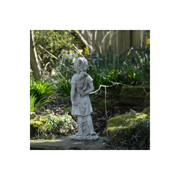 Stunning Statue of Little Girl Hiding the Rose