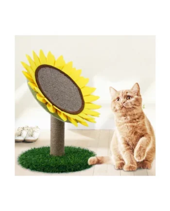 Sunflower Shaped Sisal Cat Scratching Post Kitten Pet Toy