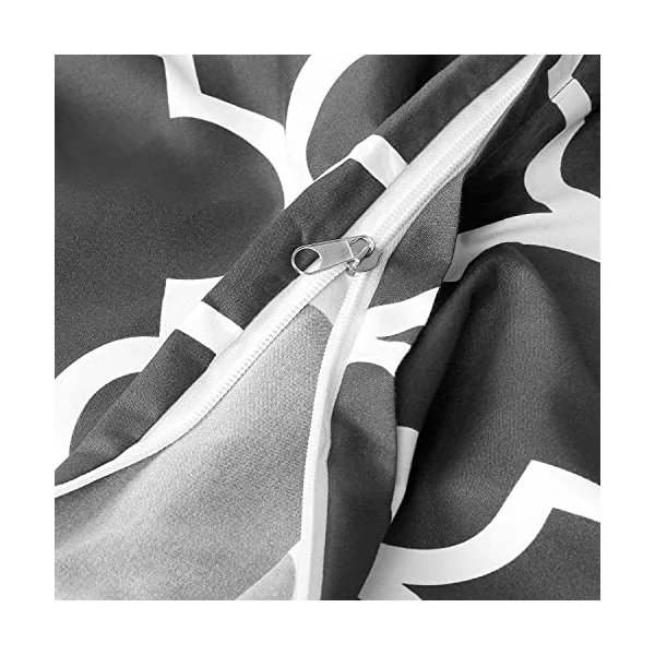 Super King Duvet Set - Printed Duvet Cover Sets Quilt Cover Super King Size Bed with 2 Pillowcases Zipper Closure-Ultra Soft Brushed Microfiber.(Super King(220x260cm), Chocolate Brown)
