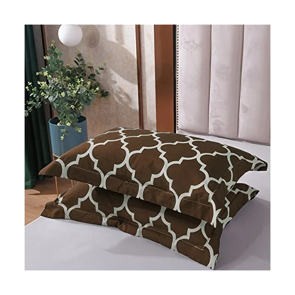 Super King Duvet Set - Printed Duvet Cover Sets Quilt Cover Super King Size Bed with 2 Pillowcases Zipper Closure-Ultra Soft Brushed Microfiber.(Super King(220x260cm), Chocolate Brown)
