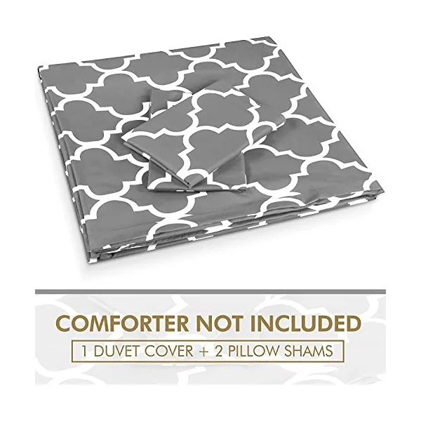 Super King Duvet Set - Printed Duvet Cover Sets Quilt Cover Super King Size Bed with 2 Pillowcases Zipper Closure-Ultra Soft Brushed Microfiber.(Super King(220x260cm), Chocolate Brown)
