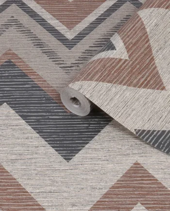 Superfresco Easy Tribal Cocoa Chevron Embossed Wallpaper
