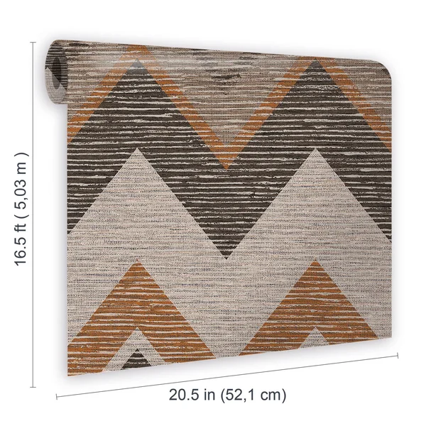 Superfresco Easy Tribal Cocoa Chevron Embossed Wallpaper