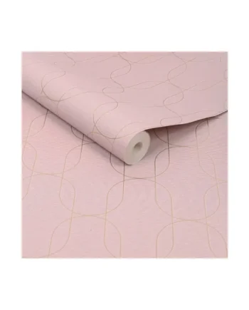 Superfresco Eternity Geometric Blush Pink Metallic Wallpaper