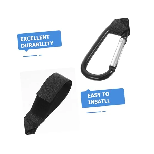 SUPVOX 4pcs Baby Stroller Hook Hangers for Prams, Nylon Climbing Button Carabiner Hooks with Multi-Purpose Design, Suitable for Shopping Bags and Travel Pushchair Clips