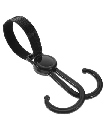 SUPVOX Multi-Purpose Double Stroller Hooks for Shopping Trolleys, Reusable Bag Hanger Clips, Sturdy Plastic and Polyester Hooks for Pushchairs and Outdoor Use