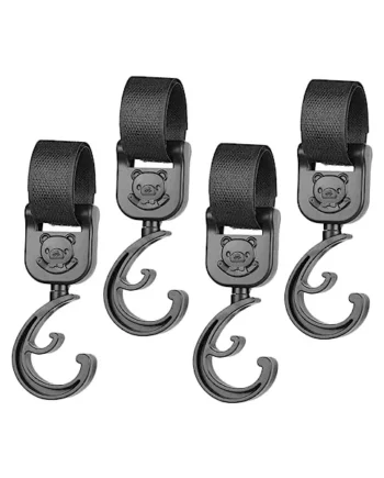 SUPVOX Stroller Hooks Hanger Abs Material Heavy Duty 4pcs to Hold Diaper Bags and Towels and Easy to Remove Design for Baby Stroller Bag Clips Suitable for Outdoor Use