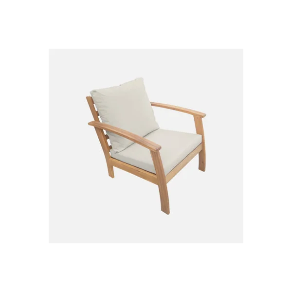 sweeek - 4-seater wooden garden sofa set Natural 123x82.7x74.6 cm - Ushuaia