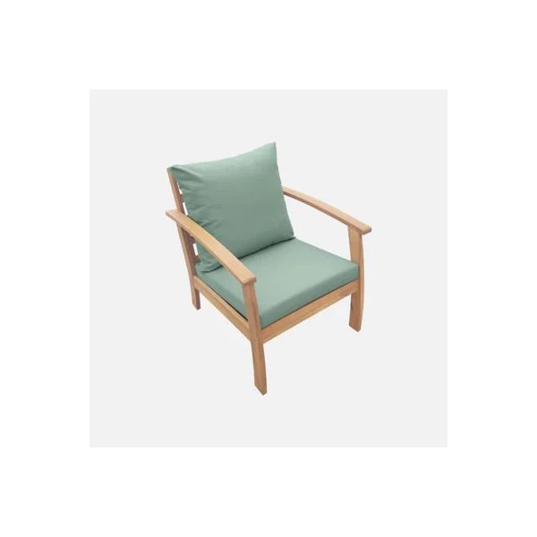 sweeek - 4-seater wooden garden sofa set Natural 123x82.7x74.6 cm - Ushuaia