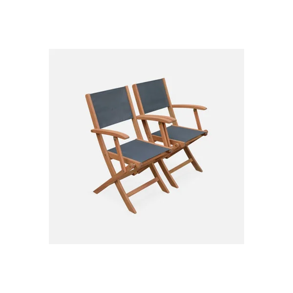 sweeek - 6-seater extendable wooden garden table set with chairs Natural 240x100x75 cm - Almeria 6
