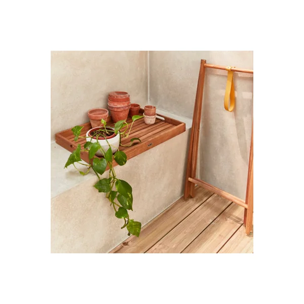 sweeek - Wooden garden trolley Murcia Natural 68x44x68 cm