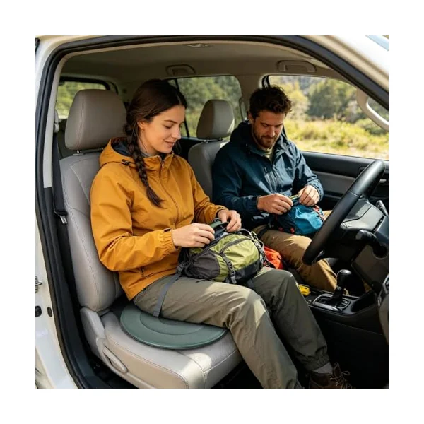 Swivel Car Seat for Elderly 360 Degree Rotating Portable Ergonomic | Car Seat Cushion for Offices Airplane Truck Home Dining RV Elderly Disabled Driving Vehicle Daily
