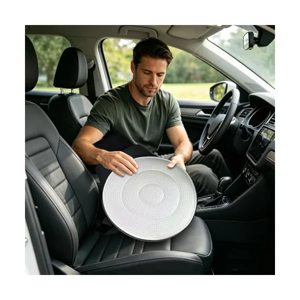 Swivel Car Seat for Elderly 360 Degree Rotating Portable Ergonomic | Round Seat Cushion for Offices Travel Wheelchair Truck Home Dining RV Camping Elderly Driving Vehicle Daily