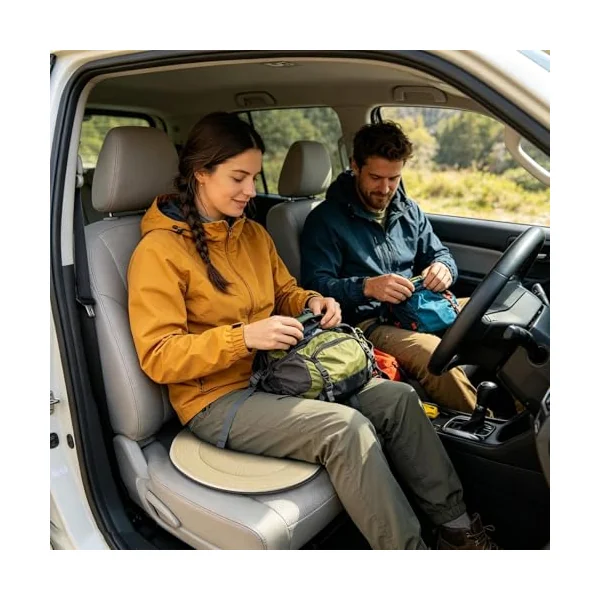 Swivel Seat Cushion 360 Degree Rotating Comfort Lightweight Breathable | Rotating Car Seat for Travel Airplane Truck Home Dining RV Camping Elderly Disabled Driving Vehicle Daily