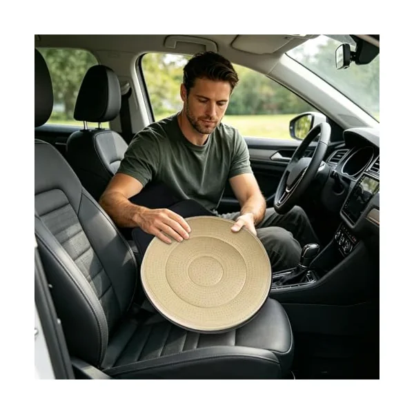 Swivel Seat Cushion 360 Degree Rotating Portable Ergonomic Breathable Pad | Rotating Car Seat for Offices Travel Wheelchair Truck Home Dining RV Camping Elderly Driving Vehicle Daily