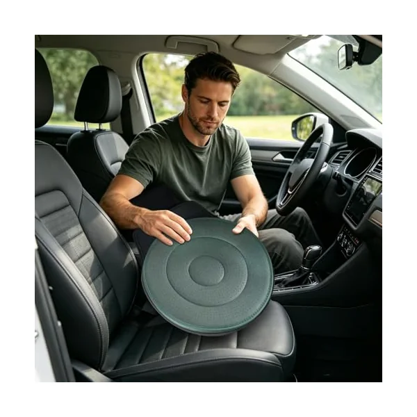 Swivel Seat for Car 360 Degree Rotating Comfort Portable Support | Round Seat Cushion for Offices Airplane Truck Home Dining RV Elderly Disabled Driving Vehicle Daily