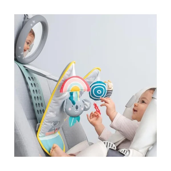 Taf Toys Koala in Car Play Centre. Rear Facing Kick Mat with Hanging Sensory Toys. Easy to Fit Baby Car Travel Activity Centre. Suitable for Boys & Girls from Birth