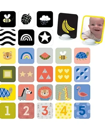 Taf Toys My First Tummy-time Baby Flash Cards. High Contrast Newborn Sensory Flashcard. Black White Monochrome Colourful Visual Stimulation Learning Activity Gift Set for Babies. 0 Months +