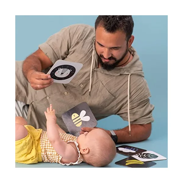 Taf Toys My First Tummy-time Baby Flash Cards. High Contrast Newborn Sensory Flashcard. Black White Monochrome Colourful Visual Stimulation Learning Activity Gift Set for Babies. 0 Months +