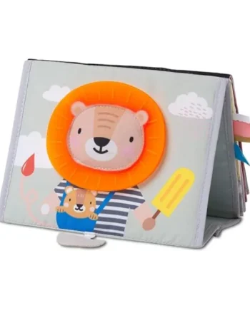 Taf Toys Savannah Tummy-time Newborn Baby Book. Double-sided Sensory Pages Includes Baby Safe Mirror, High Contrast Pictures, Crinkle Textures & Baby Teether. Gift Suitable for Boy & Girls from Birth