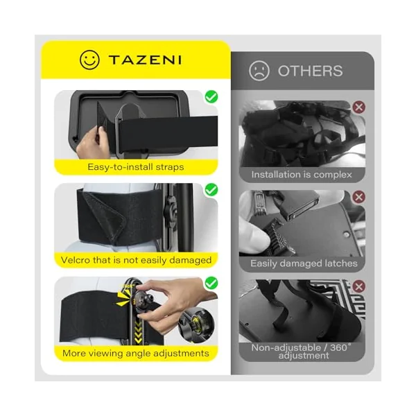 TAZENI Baby Car Mirror for Rear-Facing Car Seat, Fixed Headrests Tesla | Wide clear view, Secure Hook-and-Loop Straps, shatterproof design, fits selected Tesla models, 360° adjustable