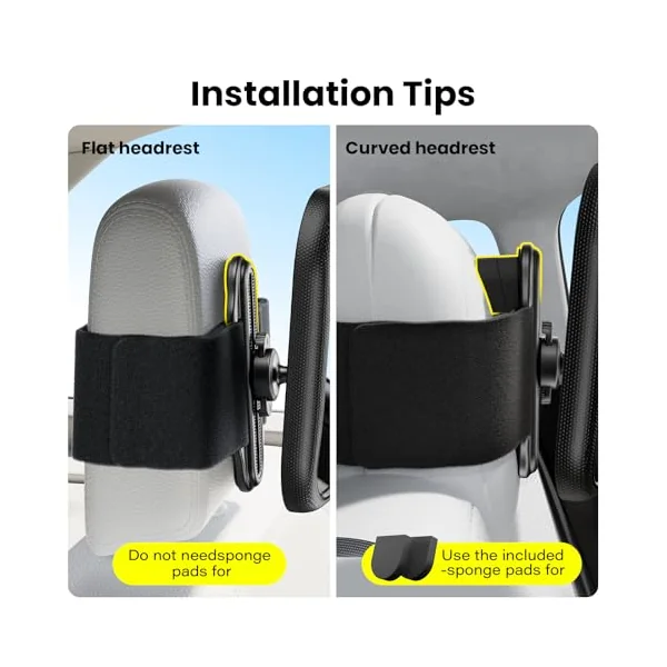 TAZENI Baby Car Mirror for Rear-Facing Car Seat, Fixed Headrests Tesla | Wide clear view, Secure Hook-and-Loop Straps, shatterproof design, fits selected Tesla models, 360° adjustable