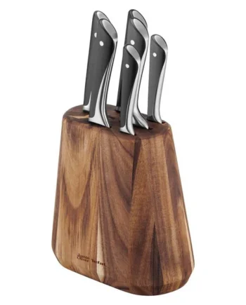 Tefal Jamie Oliver 6pc Knife Set with Acacia Wood Block