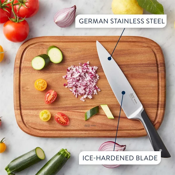 Tefal Jamie Oliver 6pc Knife Set with Acacia Wood Block