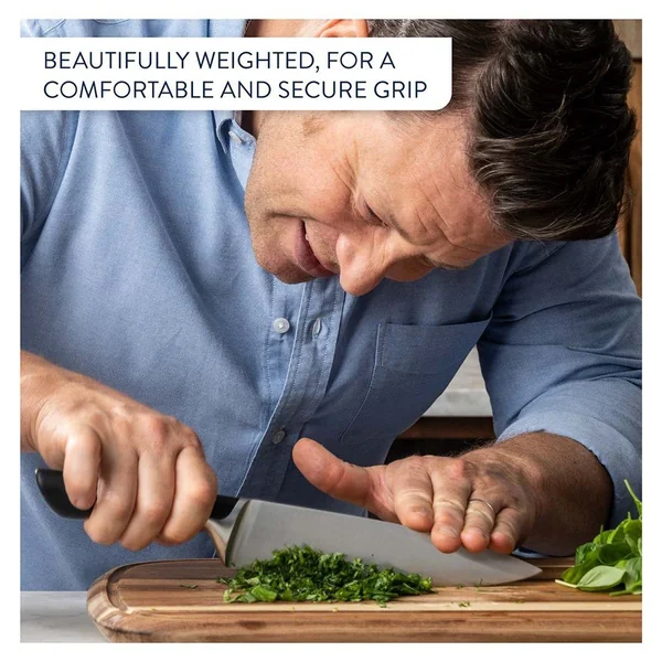 Tefal Jamie Oliver 6pc Knife Set with Acacia Wood Block
