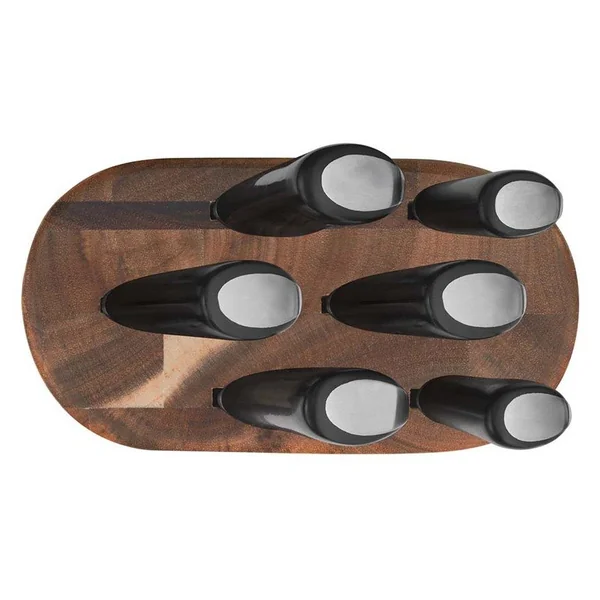 Tefal Jamie Oliver 6pc Knife Set with Acacia Wood Block