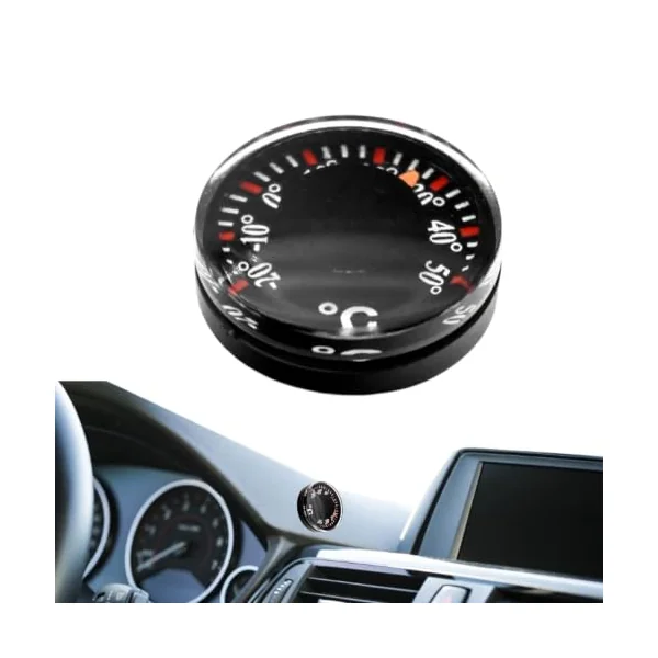 Temperature Gauge Outdoor 20mm Portable Round Accuracy Gauge | Small Outdoor Thermograph for Indoor Fridge Window Door Garden Patio Porch Car Motorcycle Marine Hiking