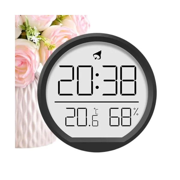 Temperature Humidity Monitor Digital Magnetic Temperature Gauge with Timer | Indoor Humidity Gauge for Home Bedroom Living Room Greenhouse Garage Bathroom Shower Office