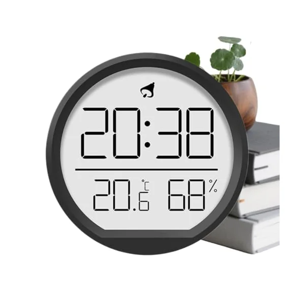 Temperature Humidity Monitor Digital Magnetic Temperature Gauge with Timer | Indoor Humidity Gauge for Home Bedroom Living Room Greenhouse Garage Bathroom Shower Office