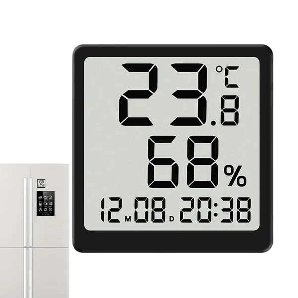 Temperature Humidity Monitor Magnetic Digital Temperature Sensor Gauge with | Household Humidity Sensor for Home Bedroom Kitchen Greenhouse Garage Bathroom Shower Office