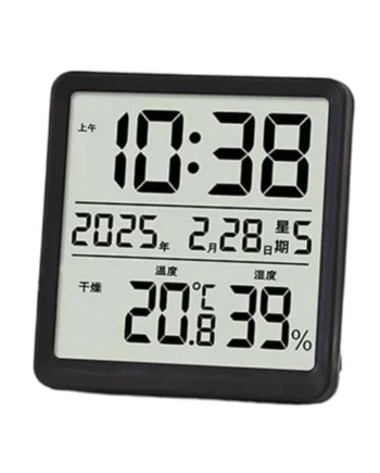 Temperature Humidity Monitor Magnetic Digital Timer Temperature Meter | Indoor Humidity Gauge for Home Bedroom Living Room Greenhouse Garage Bathroom Shower Office