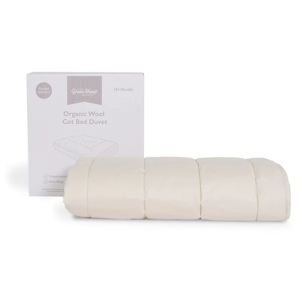 The Little Green Sheep Organic Wool Cot Bed Duvet for Toddlers - Hypoallergenic and Naturally Temperature Regulating - 120 x 140cm