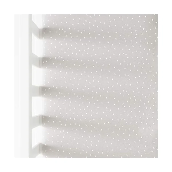 The Little Green Sheep Printed Linen Crib Sheet, Lightweight & Breathable, Dove with White Rice Print