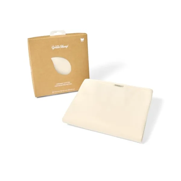 The Little Green Sheep Waterproof Mattress Protector, Organic Cotton, (to fit Boori Crib), 77 x 132 cm (Package may vary)