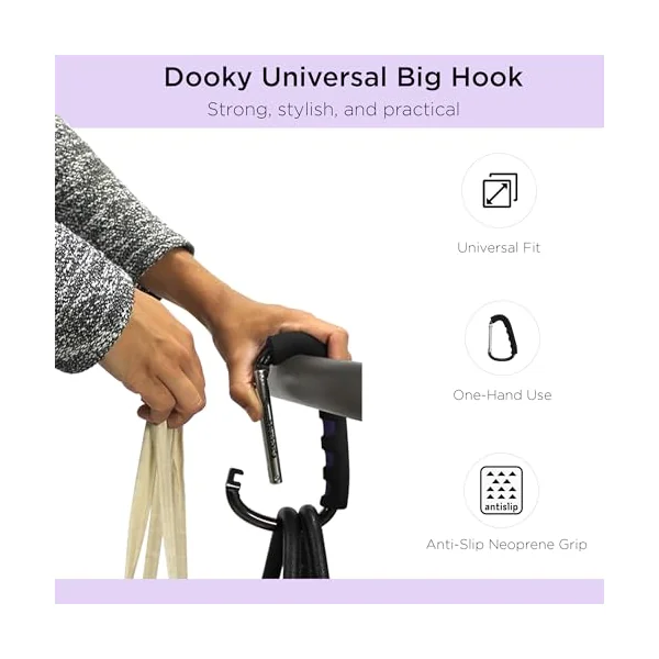 The Original Dooky 126923 Universal Pram and Pram Hook with Quick Snap Fastening